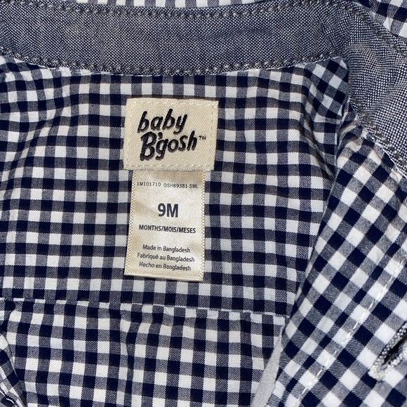 Baby B’Gosh long sleeve black and white plaid button down - 9 months - Picture 2 of 2